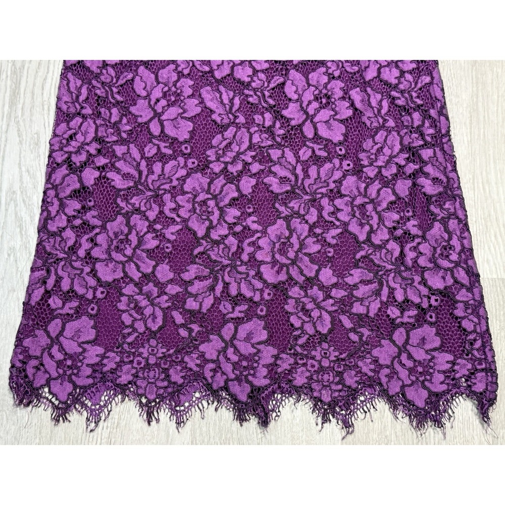 Lauren Ralph Lauren Sheath Dress Womens 4 Petite Purple Lace Scalloped Hem UEC - Picture 3 of 12